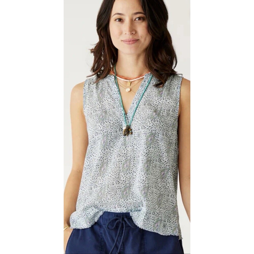 NWT Carve Designs Dylan Gauze Paisley Tank Organic Cotton XL Lavender Green Pink